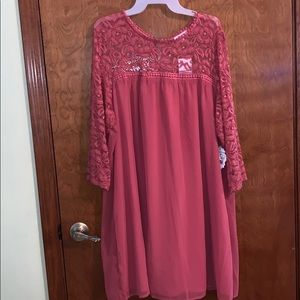 coral lace dress size: 3X